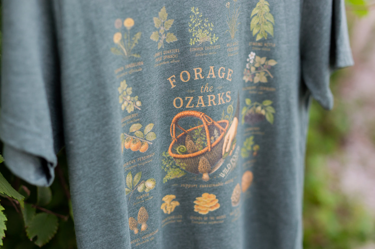Forage the Ozarks T Shirt (T SHIRT ONLY) with Wild Foods by Dyllan