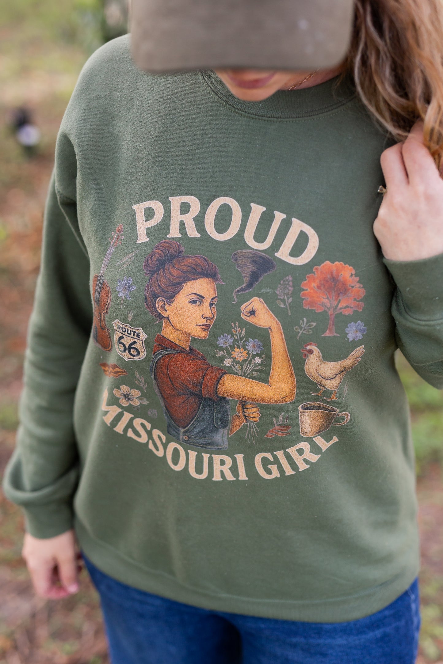 PROUD MISSOURI GIRL CREW SWEATSHIRT