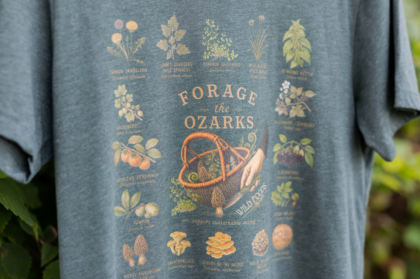 Forage the Ozarks T Shirt (T SHIRT ONLY) with Wild Foods by Dyllan