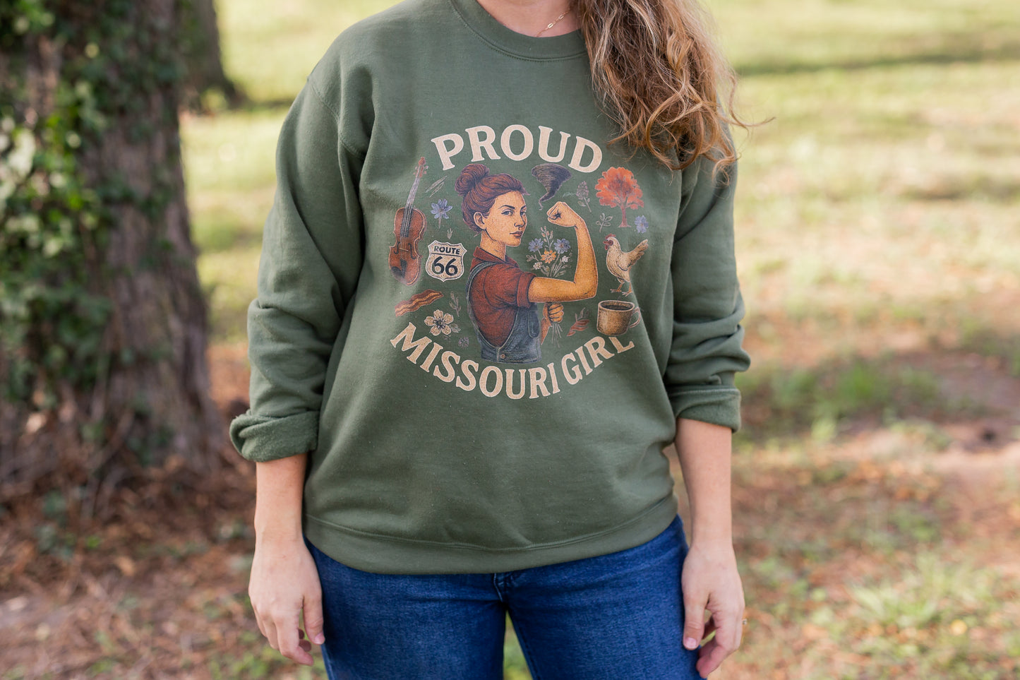 PROUD MISSOURI GIRL CREW SWEATSHIRT
