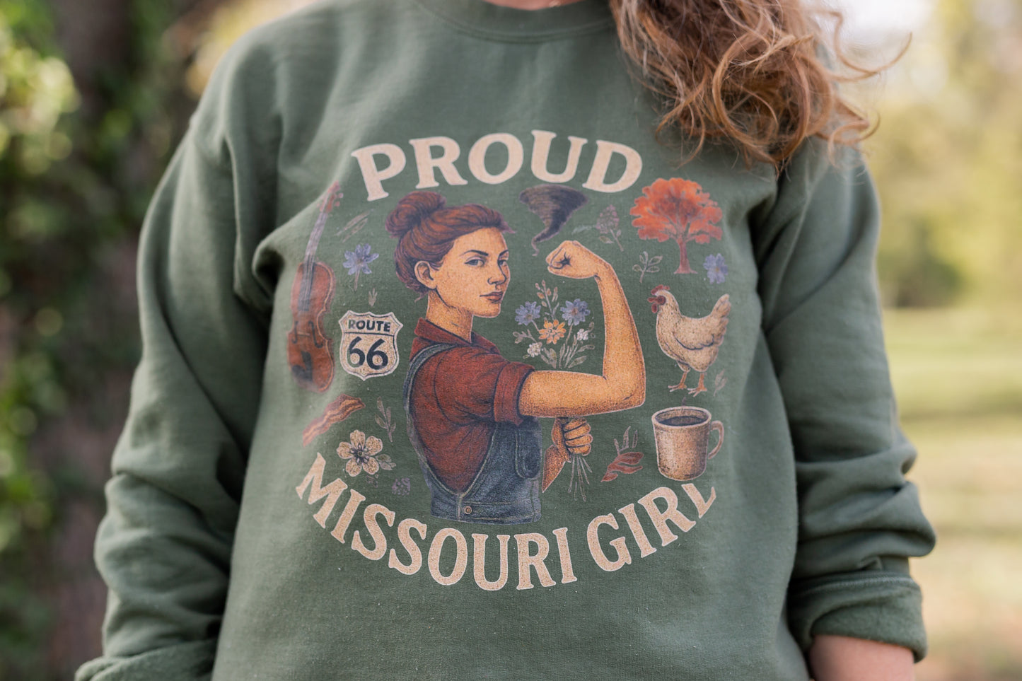 PROUD MISSOURI GIRL CREW SWEATSHIRT